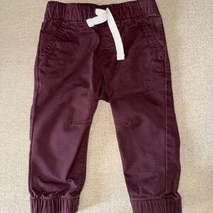 Kids 12M Burgundy Jogger Pants with Drawstring